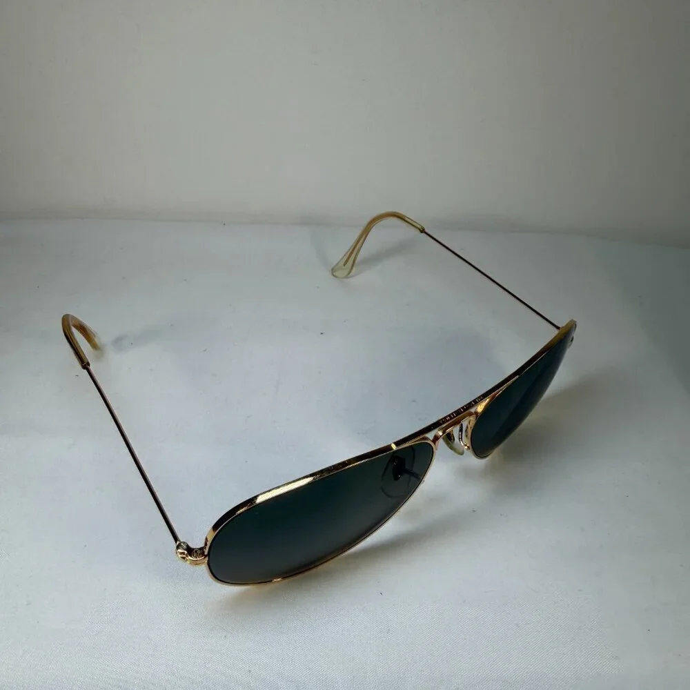 RAY BAN Gold Metal Aviator Sunglasses Small AUTHENTIC Vintage 80s